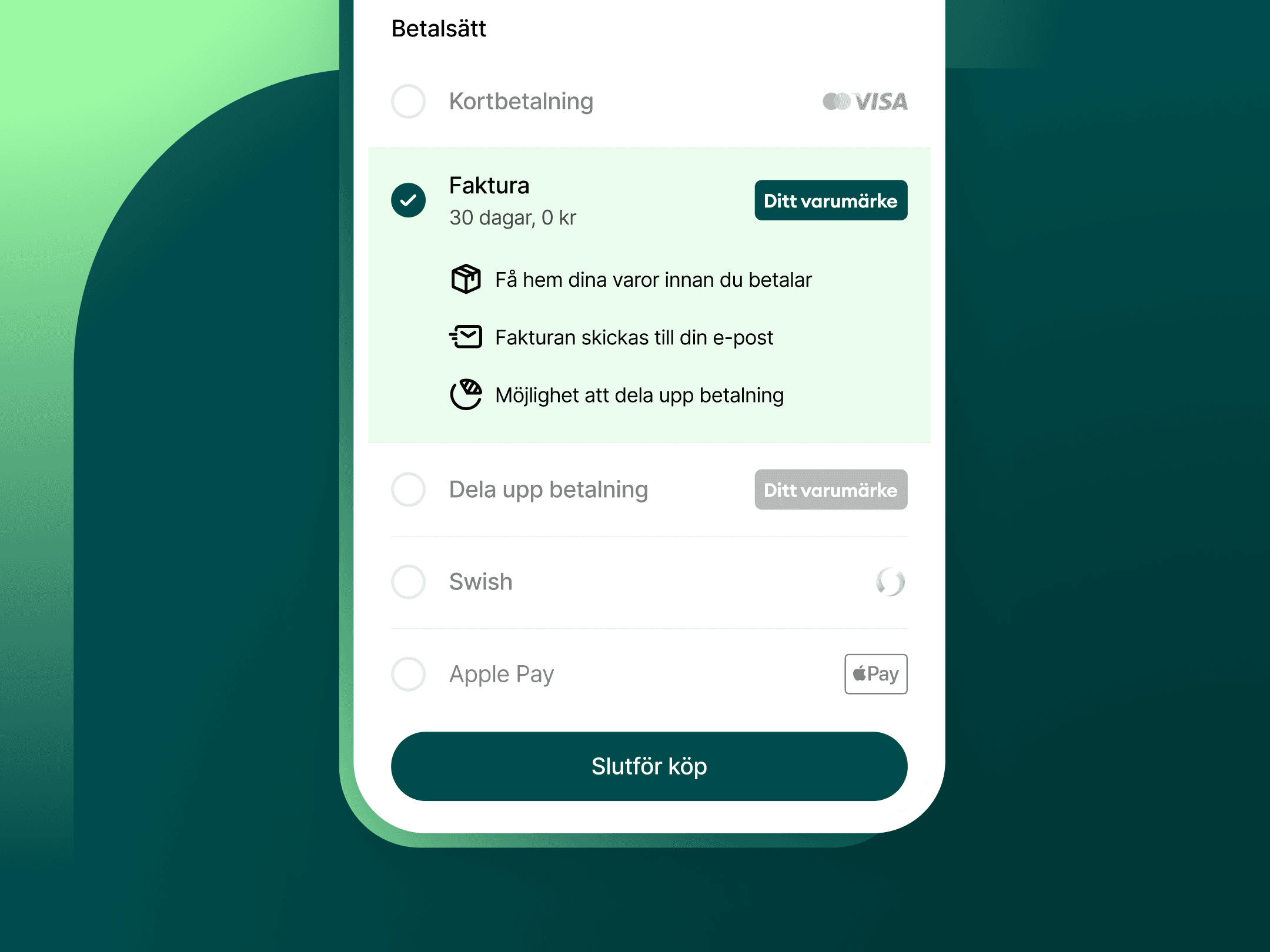 SWE - Brand your own checkout